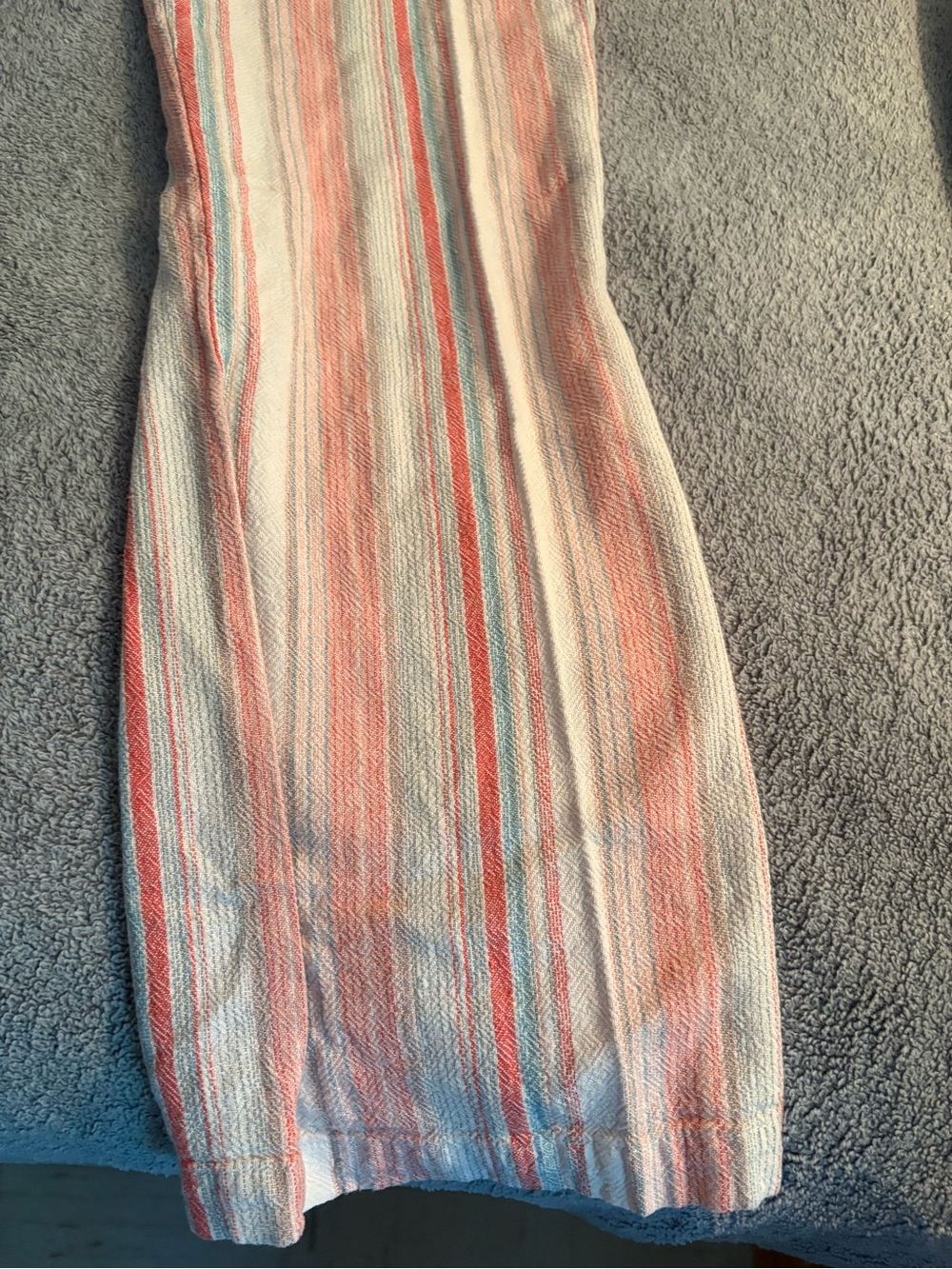 Per Se Striped Linen Blend Wide Leg Pants Medium Beachy Coastal Coral Boho - Picture 3 of 10